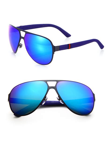 gucci blue men's sunglasses|Gucci sunglasses blue gold.